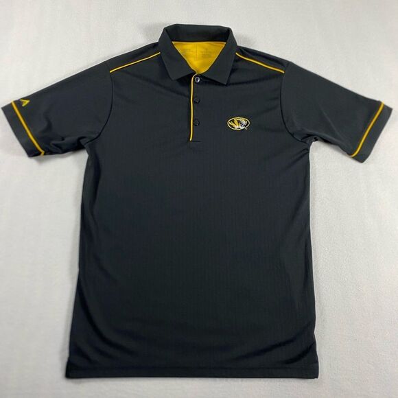 MIZZOU Missouri ~ Polo Shirt Men's Small Black Golf Football Polo Golf Shirt - Picture 1 of 7